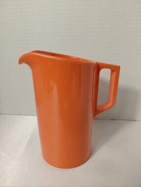 Vintage Bright Orange Melmac Retro  Pitcher